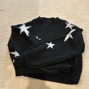 blue and white star shein sweater